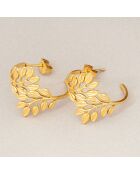 Pendientes frondosos en oro