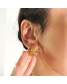 Pendientes frondosos en oro