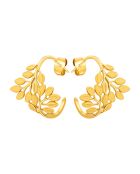 Pendientes frondosos en oro