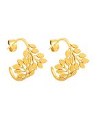 Pendientes frondosos en oro