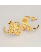 Pendientes frondosos en oro