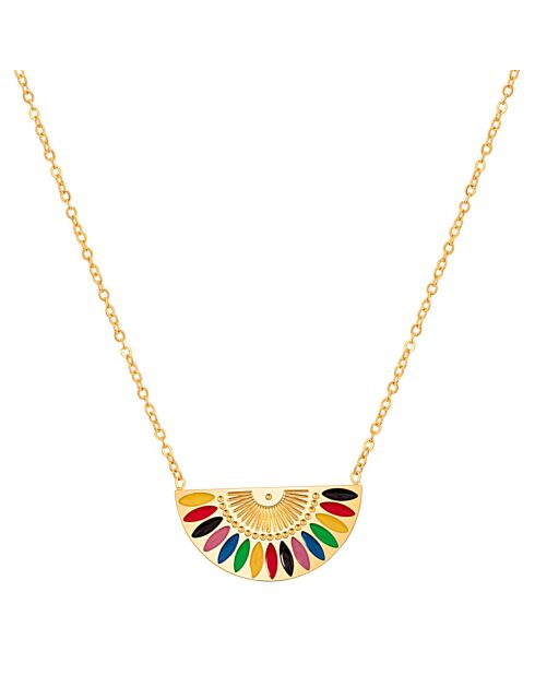 Gyptos goud/veelkleurige emaille halsketting