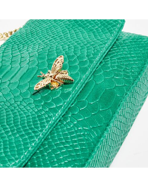 Sac bandoulière en Cuir croco Kate vert - 21x15x7 cm