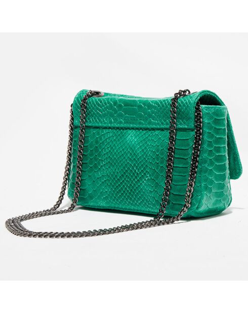 Sac bandoulière en Cuir croco Kora vert - 21x15x7 cm