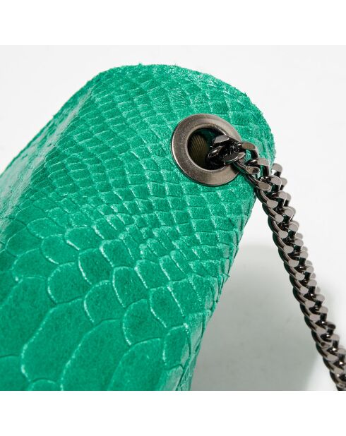 Sac bandoulière en Cuir croco Kora vert - 21x15x7 cm