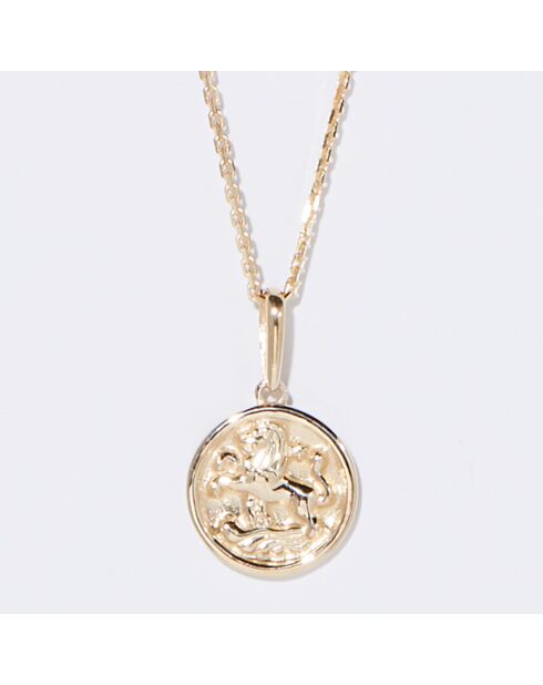 Pendentif Astro Lisse Lion or jaune