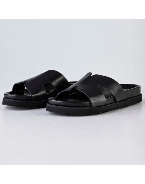 Mules en Cuir Sienna noires