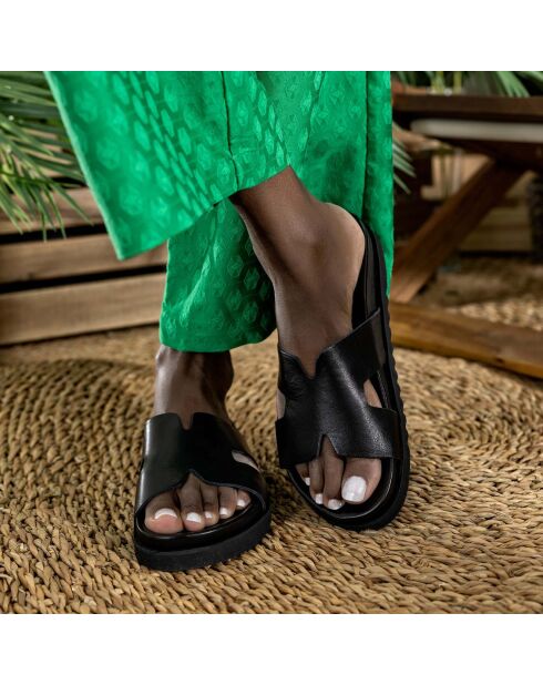 Mules en Cuir Sienna noires
