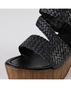 Mules à Talons en Cuir Aria noires - Talon 10 cm