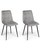 2 Chaises Linda gris clair - 46x57x86 cm