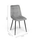 2 Chaises Linda gris clair - 46x57x86 cm