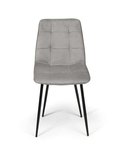 2 Chaises Linda gris clair - 46x57x86 cm