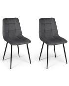 2 Chaises Linda gris foncé - 46x57x86 cm