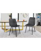 2 Chaises Linda gris foncé - 46x57x86 cm