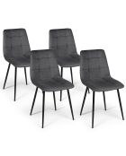 4 Chaises Linda gris foncé - 46x57x86 cm