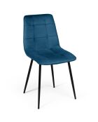 4 Chaises Linda bleues - 46x57x86 cm