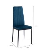 4 Chaises Jade bleues - 39x41.5x96 cm