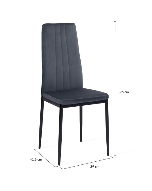 4 Chaises Jade gris foncé - 39x41.5x96 cm