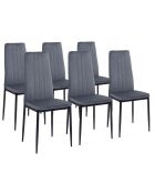 6 Chaises Jade gris clair - 39x41.5x96 cm