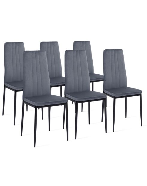 6 Chaises Jade gris clair - 39x41.5x96 cm