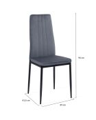 6 Chaises Jade gris clair - 39x41.5x96 cm