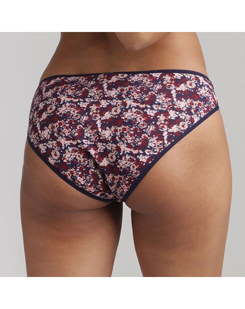 2 Culottes échancrées Essential Cotton imprimé floral marine/prune