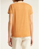 T-Shirt en Coton mélangé certifié Oeko-Tex® Noris Col V orange clair