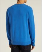 Pull 100% Cachemire Nachron col rond bleu