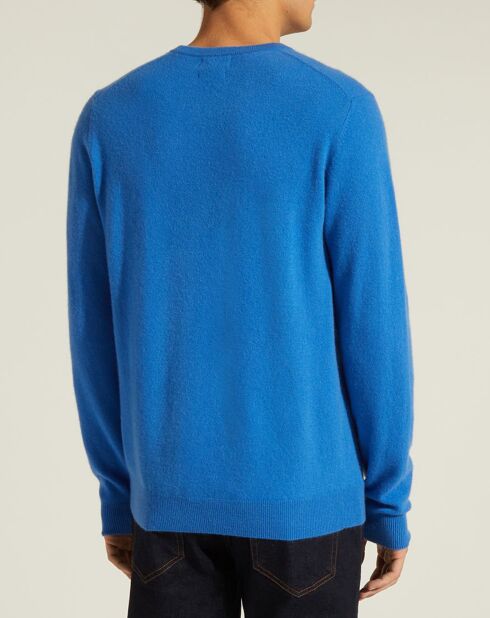 Pull 100% Cachemire Nachron col rond bleu