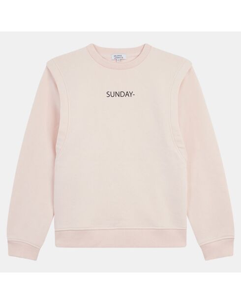 Sweat en Coton molletonné Jofrette rose pâle