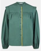 Chemise en Coton Piping emmanchures relief vert