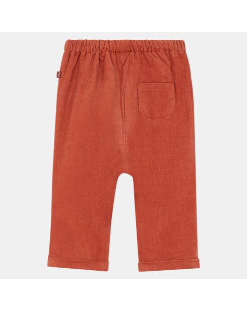 Pantalon en Coton milleraies Appo brique