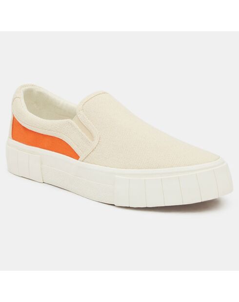 Slip On en Coton Bio Yess beige/Orange