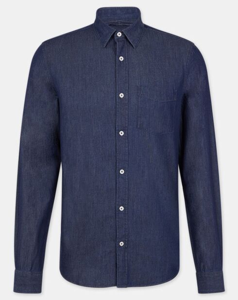 Chemise droite 100% Coton Bio Kime bleu foncé