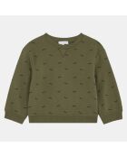 Sweat en Coton bio imprimé Marin vert