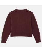 Pull marinière en Maille de coton bio & Laine Tecla bordeaux