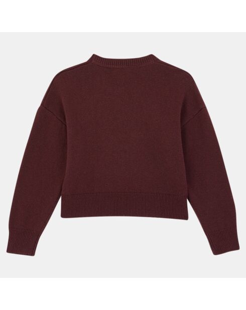 Pull marinière en Maille de coton bio & Laine Tecla bordeaux