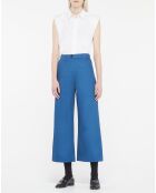 Pantalon 7/8 en twill de coton biologique Clément bleu foncé