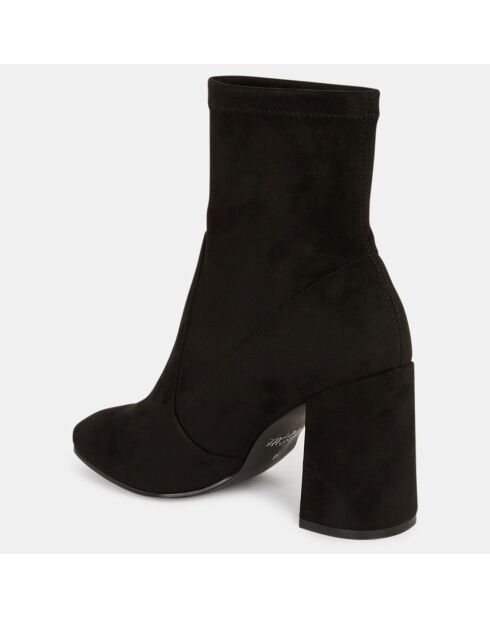 Bottines en Velours de cuir Stretch noires - Talon 9 cm