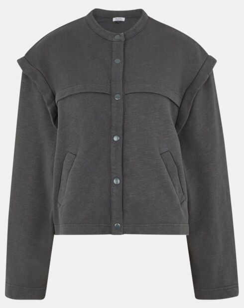 Veste courte en Coton Léonor gris foncé