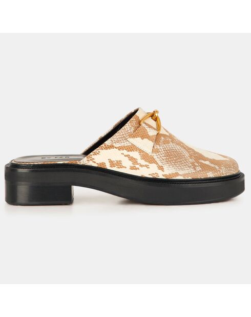 Mules en Cuir Sabot beige
