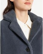 Manteau mi-long Chamois effet Sherpa gris anthracite