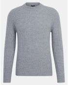 Pull en Laine & Cachemire Noterond col rond gris