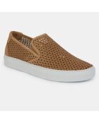 Slip-On en Velours de Cuir Laura beige foncé