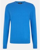 Pull 100% Cachemire Nachron col rond bleu