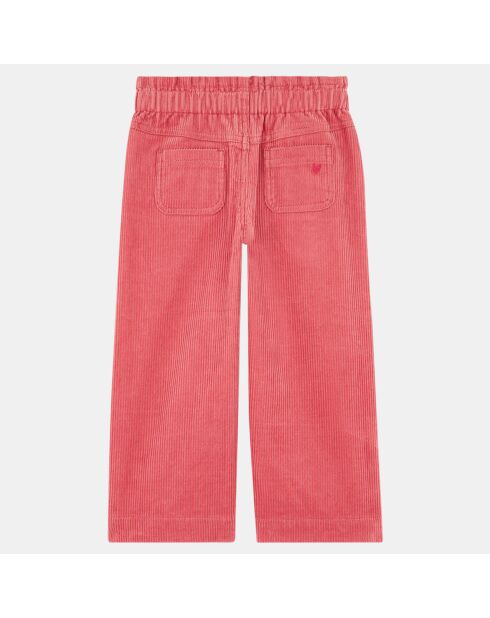 Pantalon large Velours de coton bio Ninon rose