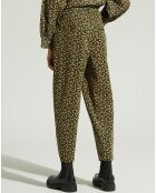 Pantalon en Velours milleraies de Coton Calvin vert/jaune