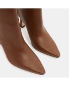 Bottines en Cuir Lina marron - Talon 9,5 cm