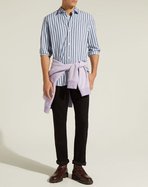 Camicia dritta a righe blu Liclub