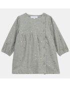 Robe en Flanelle de coton bio Giga étoiles gris chiné